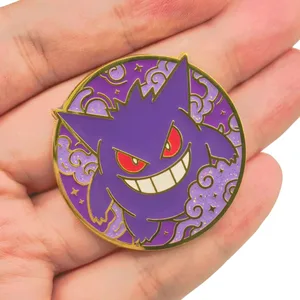Anime Oyunu Pokemon Sert Emaye Pimleri Sevimli Karikatür Gengar Broş Giysi Yaka Rozetleri Metal Takı Aksesuarları