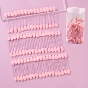 50 عدد براش سایه چشم یکبار مصرف آرایشی براش نایلونی اسفنجی دو طرفه برس سایه چشم برای ابزار آرایشی اپلیکاتور آرایشی