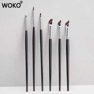 5/6PCS Pinzells de maquillatge delineador d'ulls de gel fi Conjunts de raspalls delineador d'ulls de part superior plana Pinzell corrector delineador d'ulls Eina de maquillatge detallada