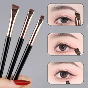 3 Cái/bộ Lưỡi Dao Kẻ Mắt Bàn Chải Lông Mày Di Động Phẳng Mỹ Kẻ Viền Mắt Lông Mày Viền Trang Điểm Cọ Trang Điểm Bộ