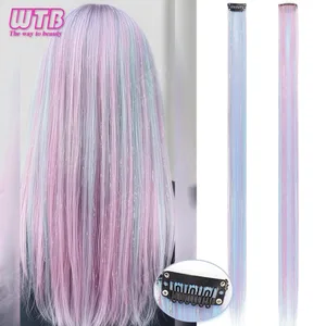 60 cm synthetische pruik BB Clip stijl gekleurde haarverlenging met laserdraad geschikt voor dames meisjes om te dragen op feestdagen en feesten