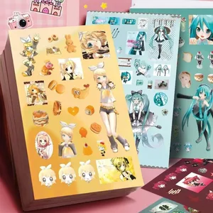 Hatsune Miku -Project DIVA- Pegatina Hatsune Miku Kagamine Rin/Len Anime Periférico Diario Material Pegatina 8 Hojas Nuevos Regalos
