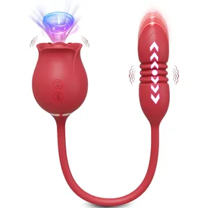 Rose-Sucking Vibrator para sa Babae Clit Clitor Stimulator G Spot Thrusting Dildo Vibrating Female Masturbator Massage Adult Sex Toy