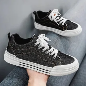 Nefes alabilen kanvas ayakkabılar erkek spor ayakkabı yumuşak tabanlı rahat spor salonu ayakkabısı düşük üst düz dipli moda erkek ayakkabıları moda Zapatillas